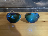 Load image into Gallery viewer, RAY BAN AVIATOR LARGE METAL MATTE ARISTA GREY MIRROR BLUE
