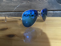 Load image into Gallery viewer, RAY BAN AVIATOR LARGE METAL MATTE ARISTA GREY MIRROR BLUE
