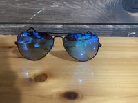 Load image into Gallery viewer, RAY BAN AVIATOR LARGE METAL BLACK/BROWN GRADIENT MIRROR BLUE
