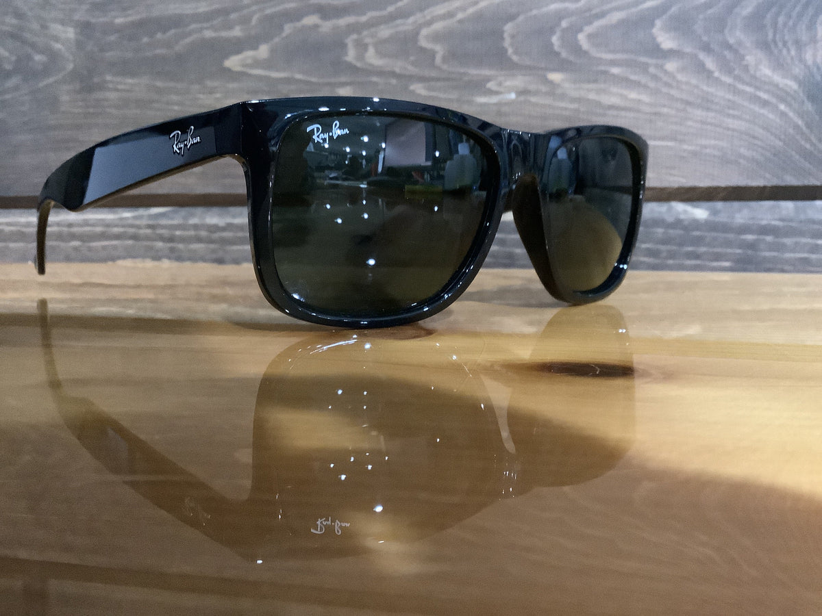 RAY BAN JUSTIN BLACK/DARK GREEN