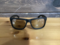 Load image into Gallery viewer, RAY BAN JUSTIN RUBBER BLACK LIGHT BROWN MIRROR DARK GOLD
