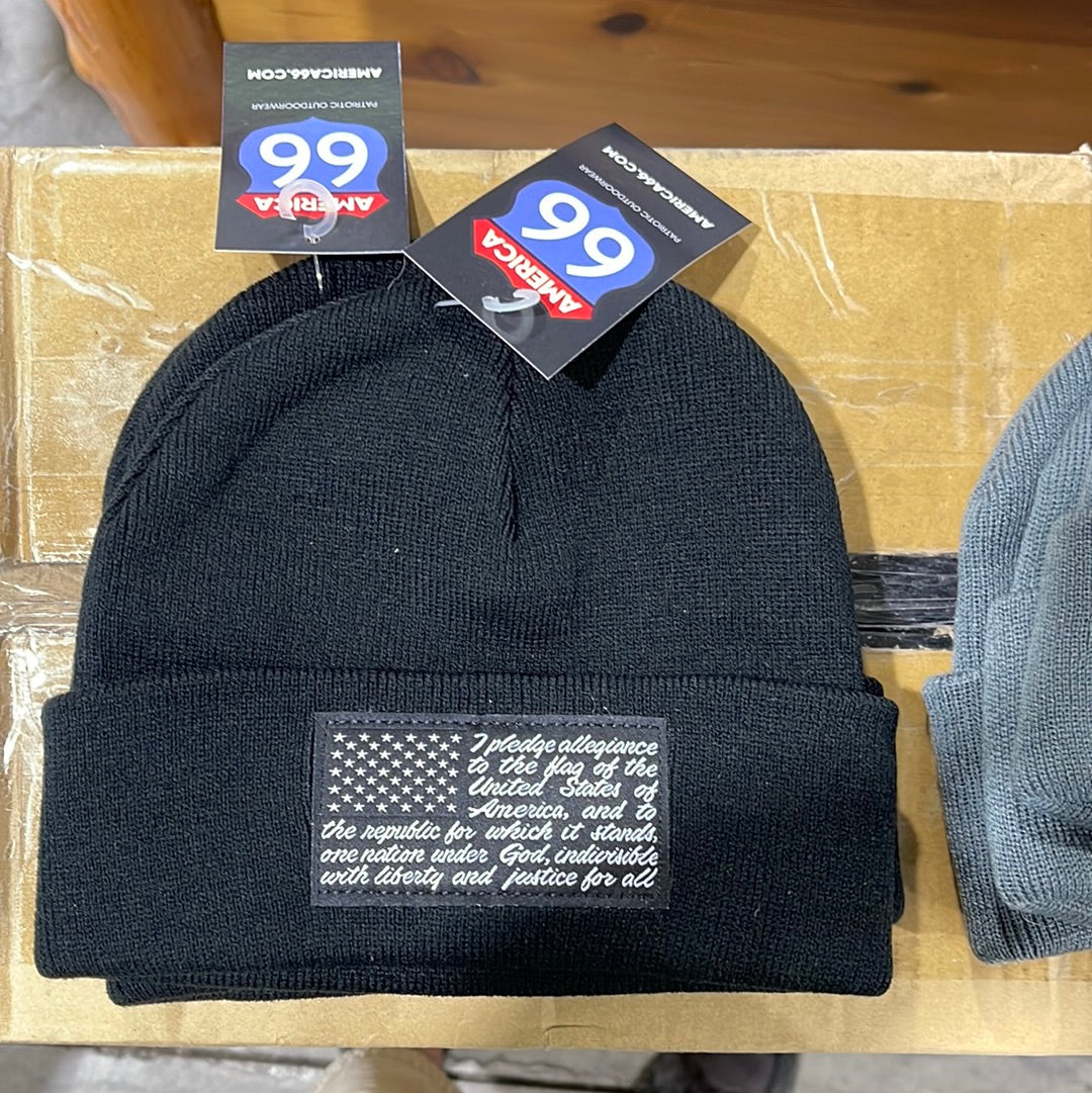 PLEDGE OF ALLEGIANCE BLACK BEANIE