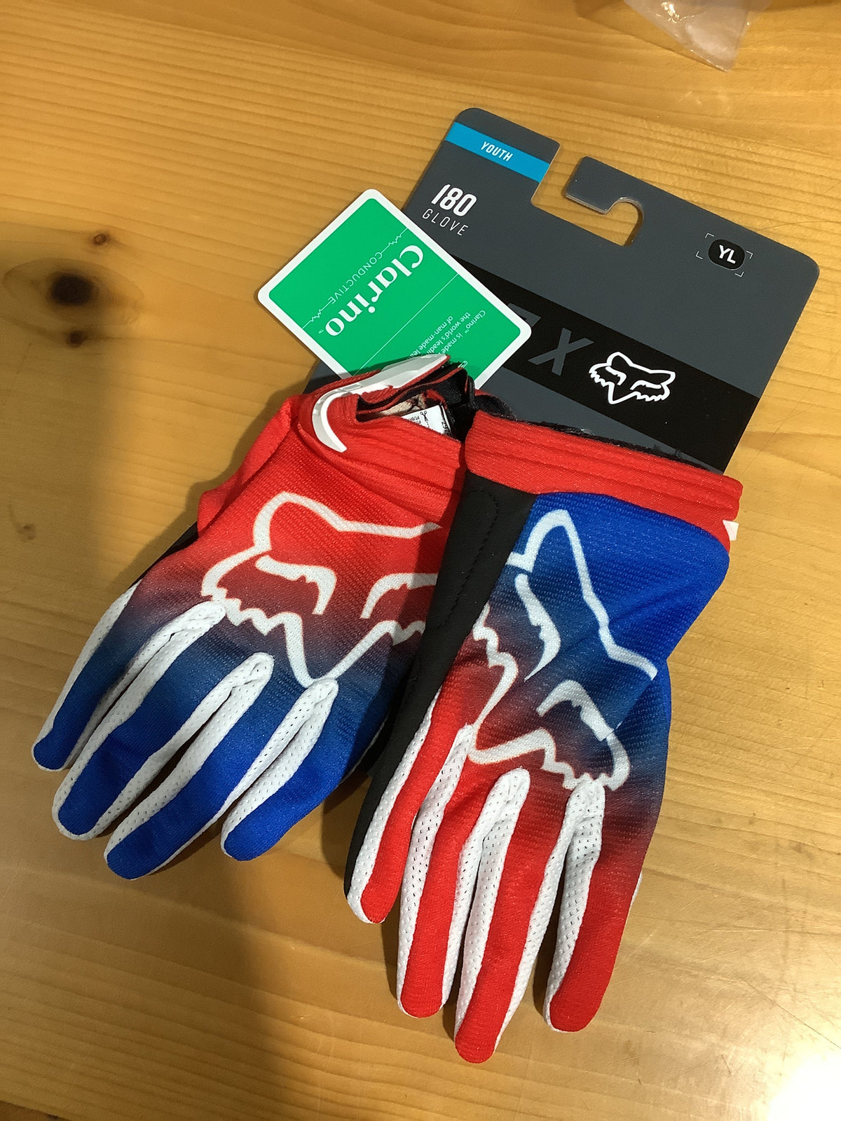 FOX YOUTH 180 TOXSYK GLOVE FLO RED