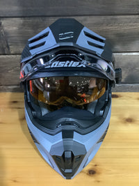 Load image into Gallery viewer, CASTLE X EL CX950V2 MODULAR HELMET MATTE BLACK/SILVER/CHARCOAL
