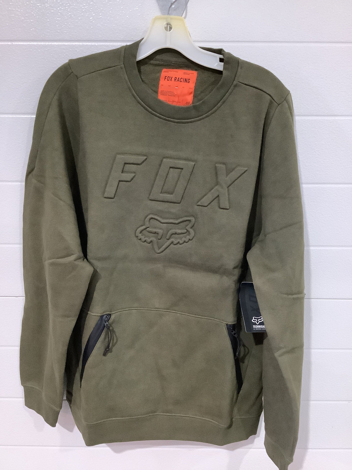 FOX BACKLASH DWR CREW FLEECE FAT GREEN