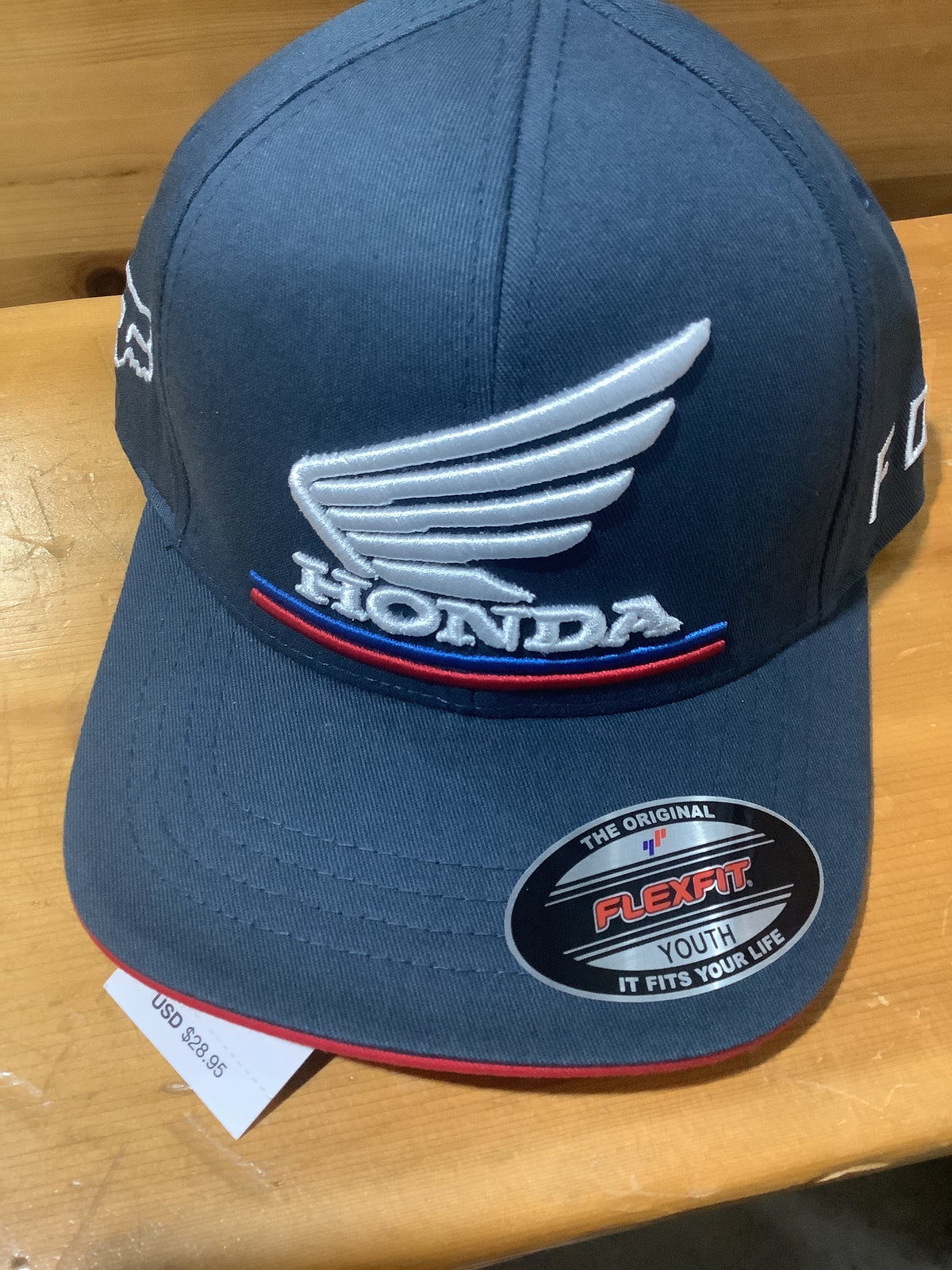 FOX YOUTH HONDA FANWEAR FLEXFIT NAVY