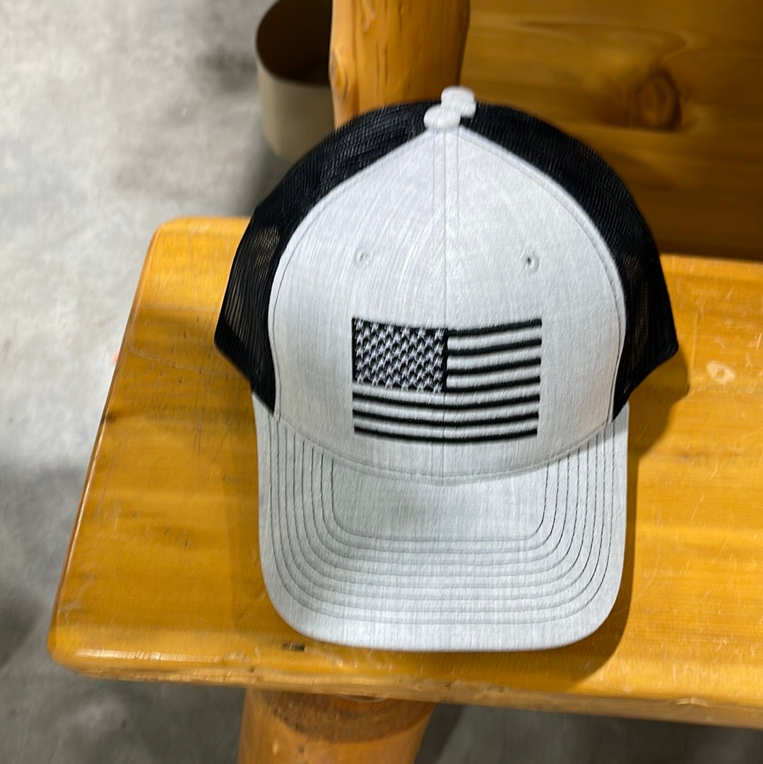 USA FLAG GREY/BLACK SNAPBACK HAT