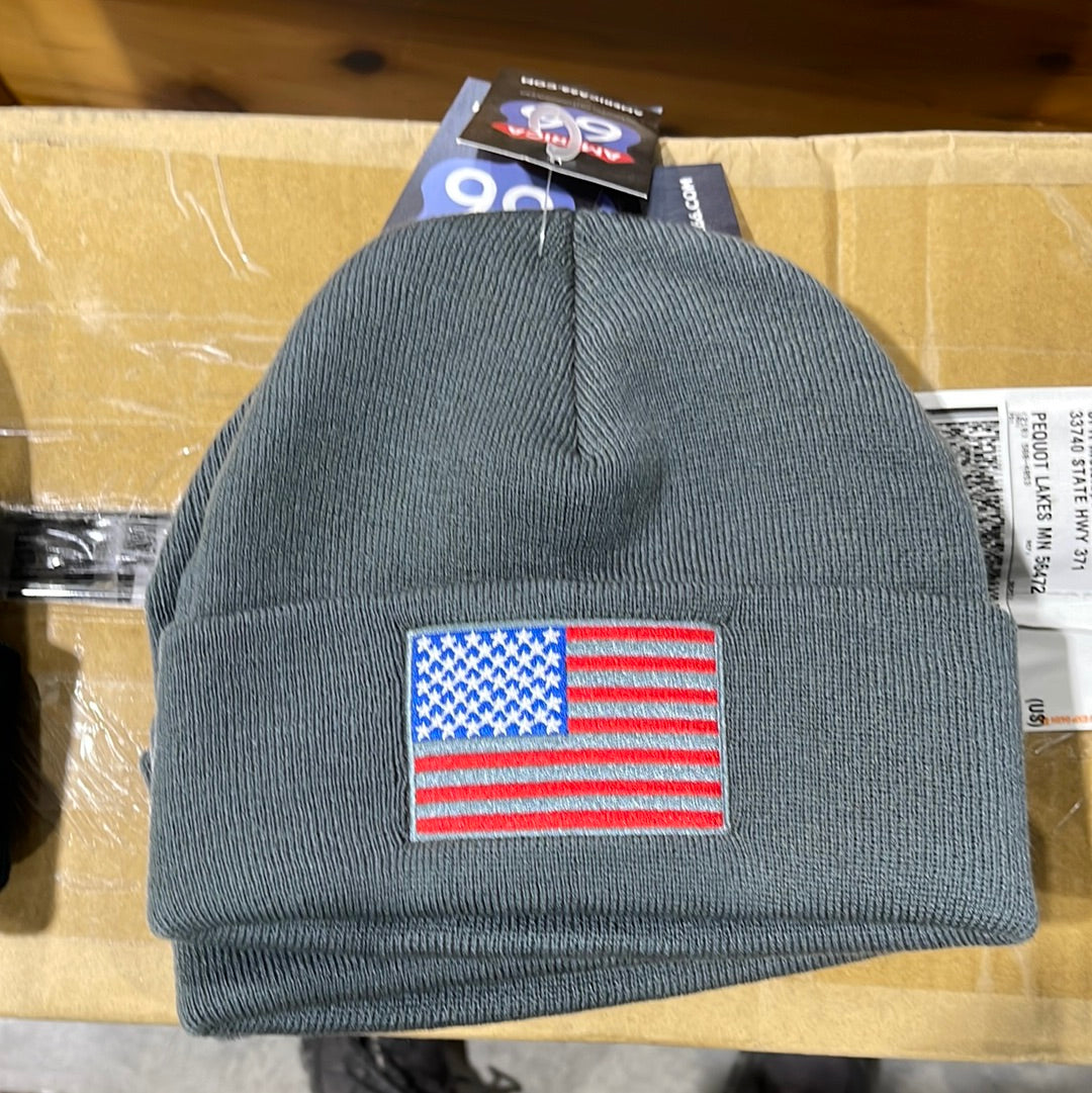 PLEDGE OF USA FLAG GREY BEANIE