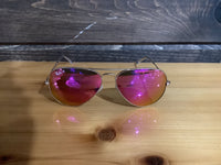 Load image into Gallery viewer, RAY BAN AVIATOR LARGE METAL MATTE ARISTA BROWN MIRROR FUCSIA
