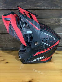 Load image into Gallery viewer, CASTLE X EL CX950V2 FIERCE MODULAR HELMET MATTE BLACK/RED/CHARCOAL
