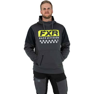 M FXR RACE DIVISION TECH PO HOODIE CHAR/HEATHER/HI-VIS